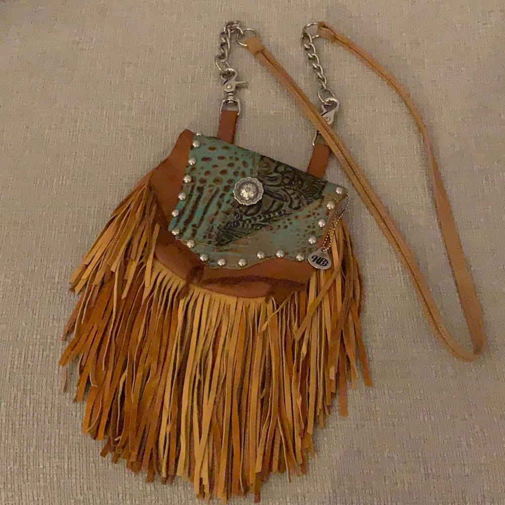 Hip bag tan teal new